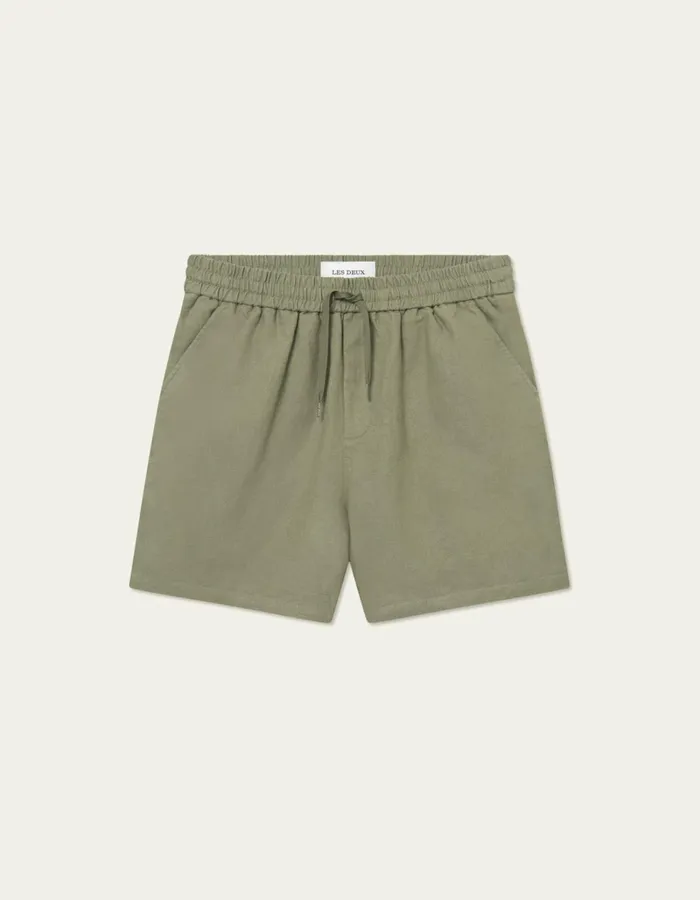 Men Les Deux Shorts Otto Linen Shorts 8211 Lichen Green