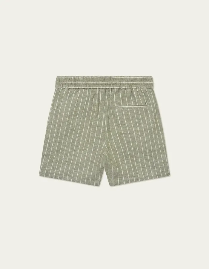 Men Les Deux Shorts Otto Linen Shorts 8211 Lichen GreenLight Ivory