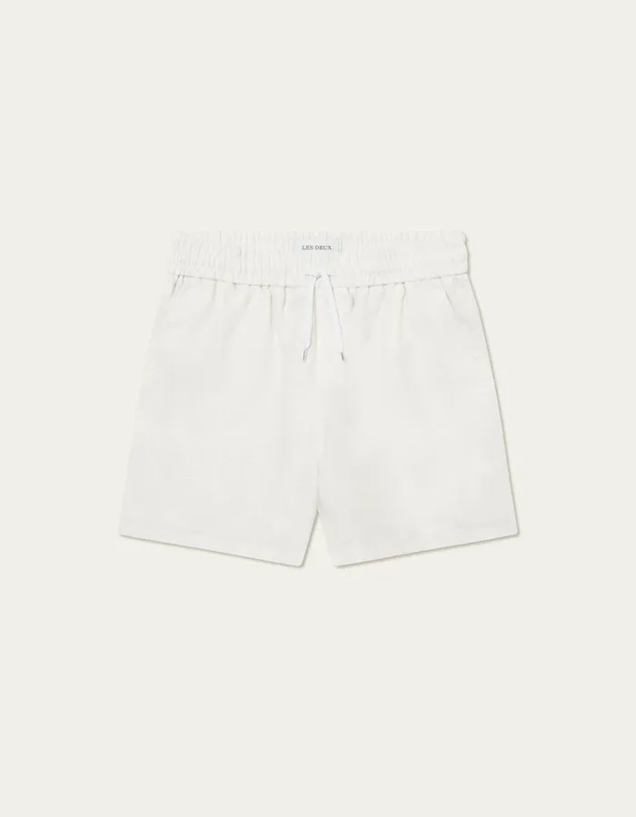 Men Les Deux Shorts Otto Linen Shorts 8211 WhiteWhite