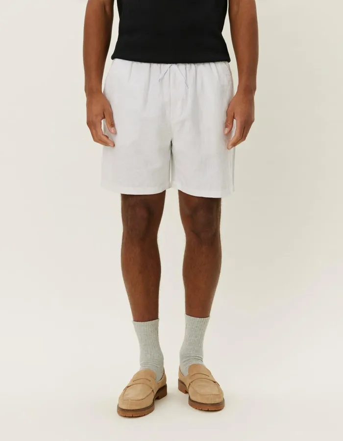 Men Les Deux Shorts Otto Linen Shorts 8211 WhiteWhite