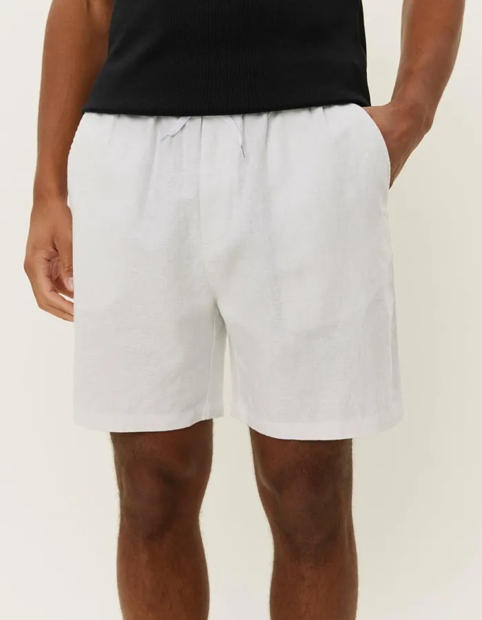 Men Les Deux Shorts Otto Linen Shorts 8211 WhiteWhite