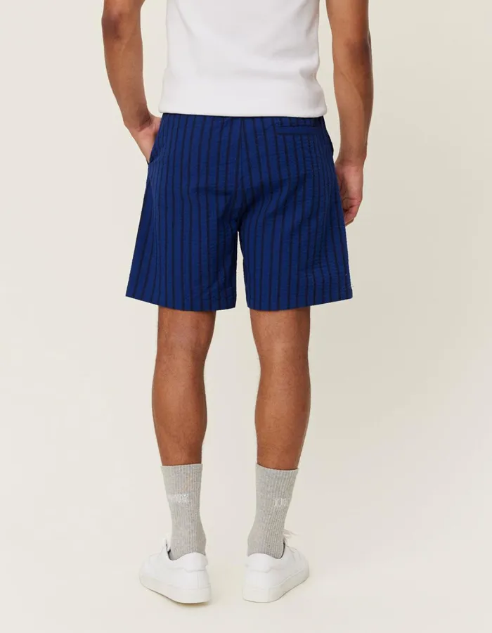 Men Les Deux Shorts Patrick Seersucker Shorts 8211 BlueprintDark Navy