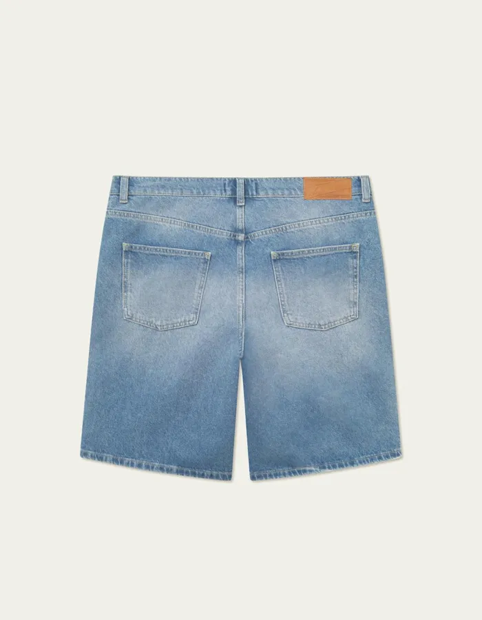 Men Les Deux Shorts Ryder Washed Denim Shorts 8211 Light Blue Wash