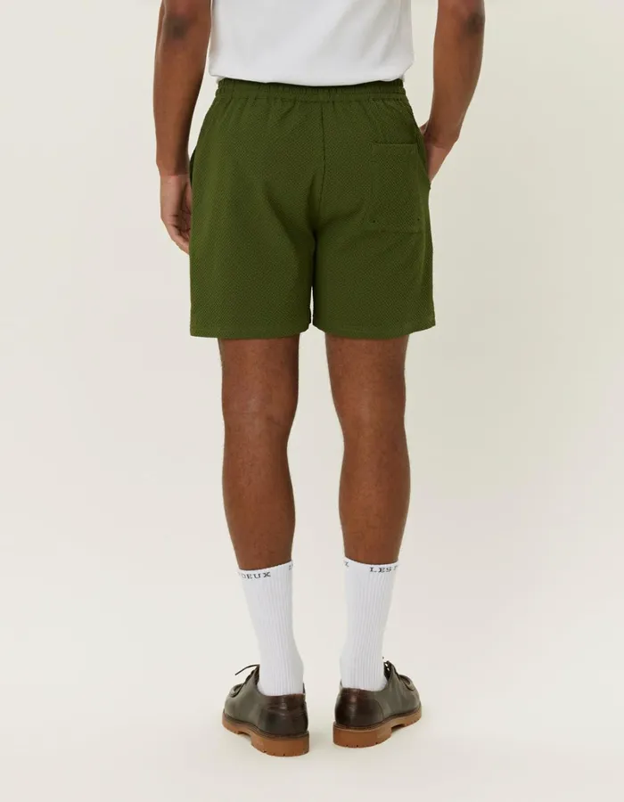 Men Les Deux Shorts Stan Seersucker Swim Shorts 20 8211 Chive Green