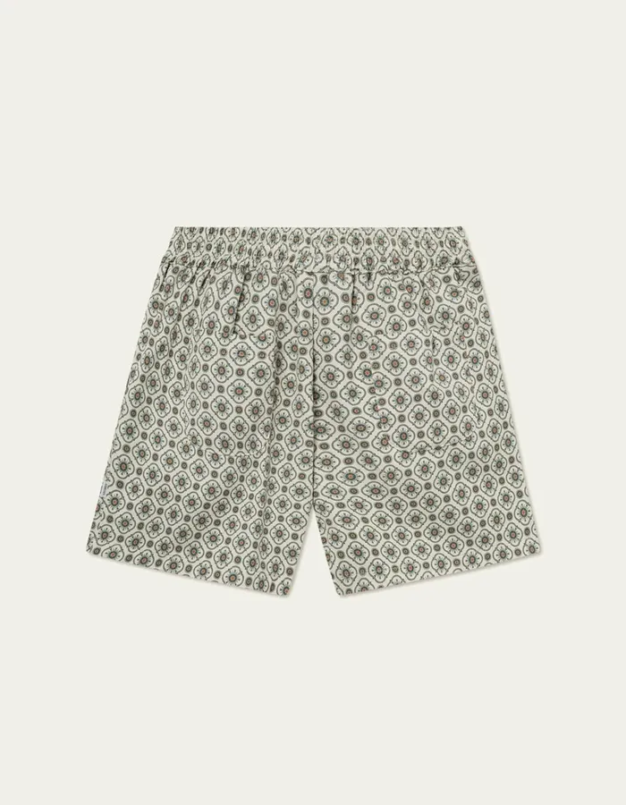 Men Les Deux Shorts Tapestry Shorts 8211 IvoryLight Jade Green