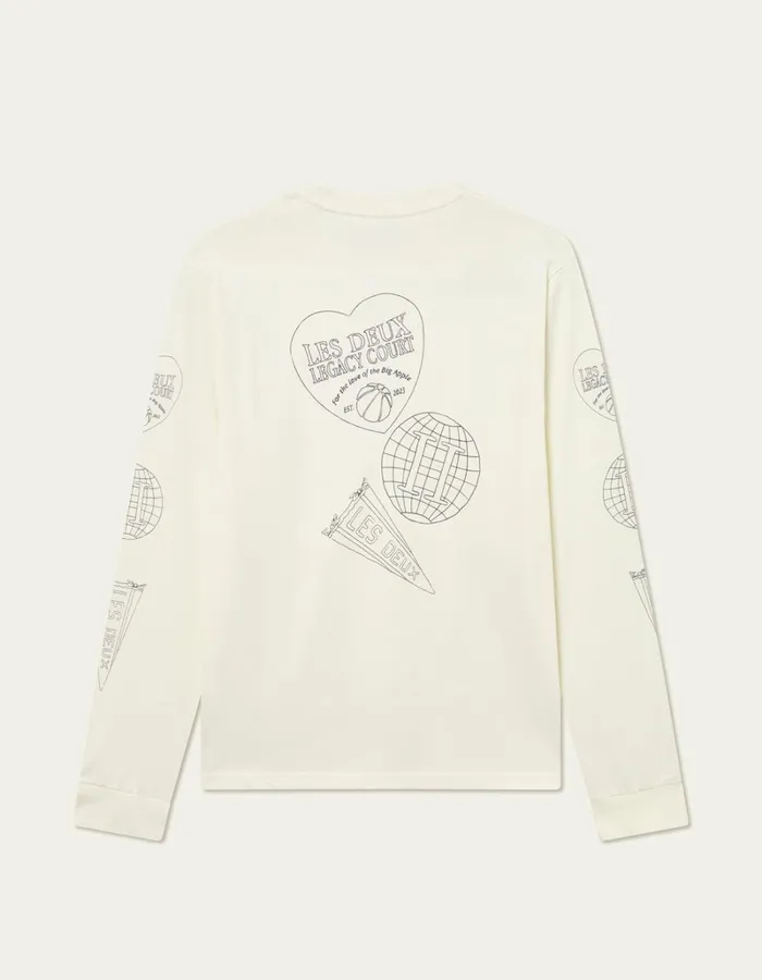 Men Les Deux Tshirts Atlas LS TShirt 8211 Ivory