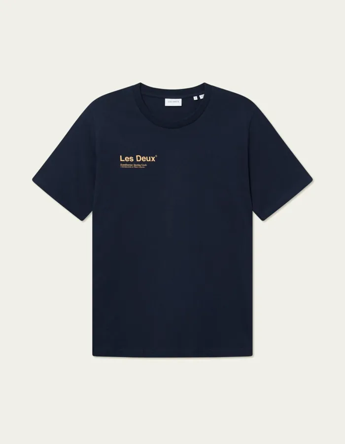 Men Les Deux Tshirts Brody TShirt 20 8211 Dark NavyMustard Yellow
