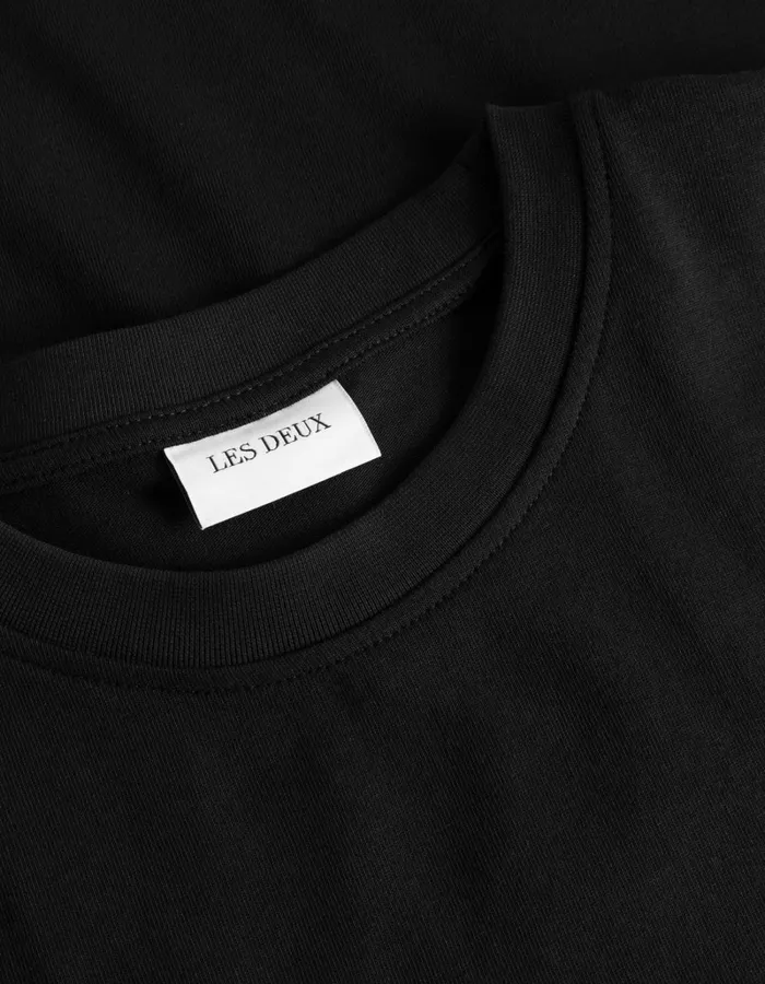 Men Les Deux Tshirts Crew LS TShirt 8211 BlackLight Ivory