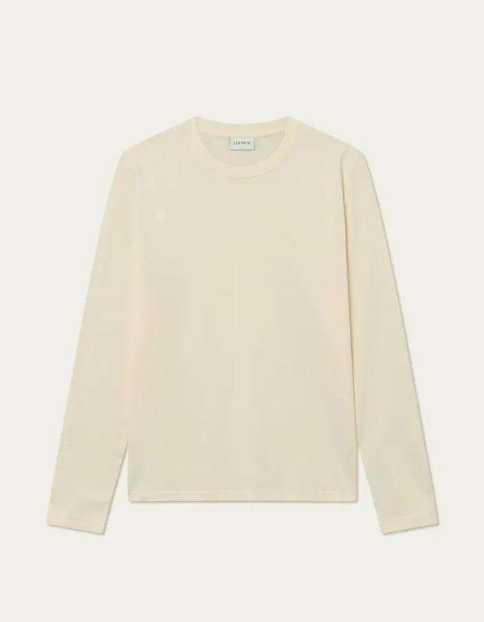 Men Les Deux Tshirts Crew LS TShirt 8211 IvoryLight Ivory