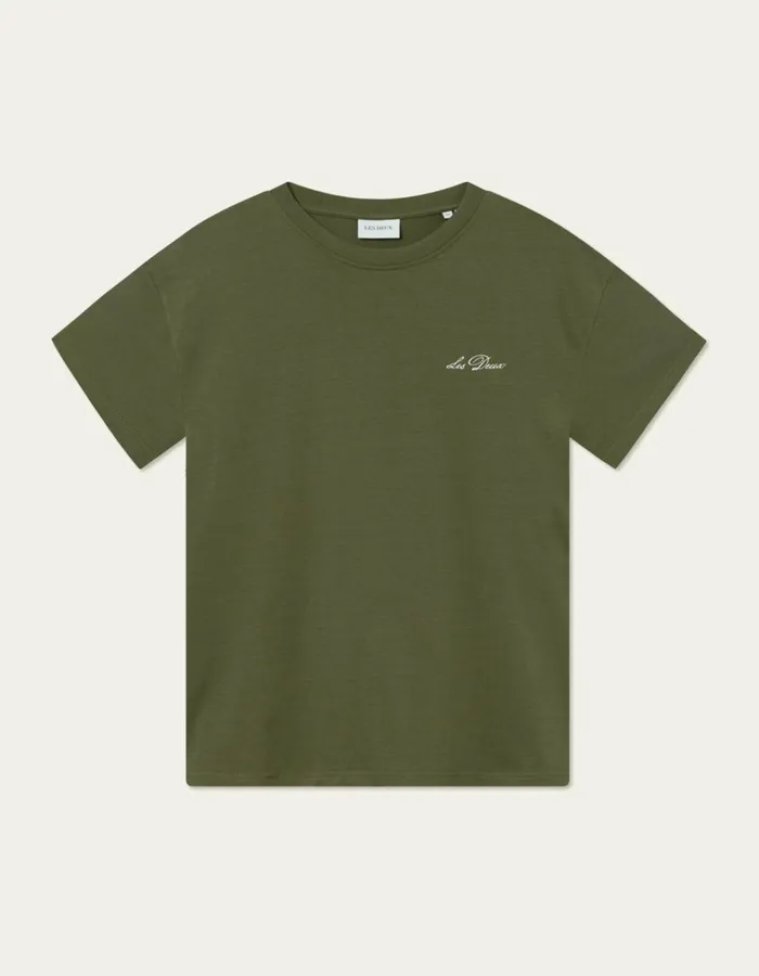 Men Les Deux Tshirts Crew TShirt 8211 Chive GreenLight Ivory