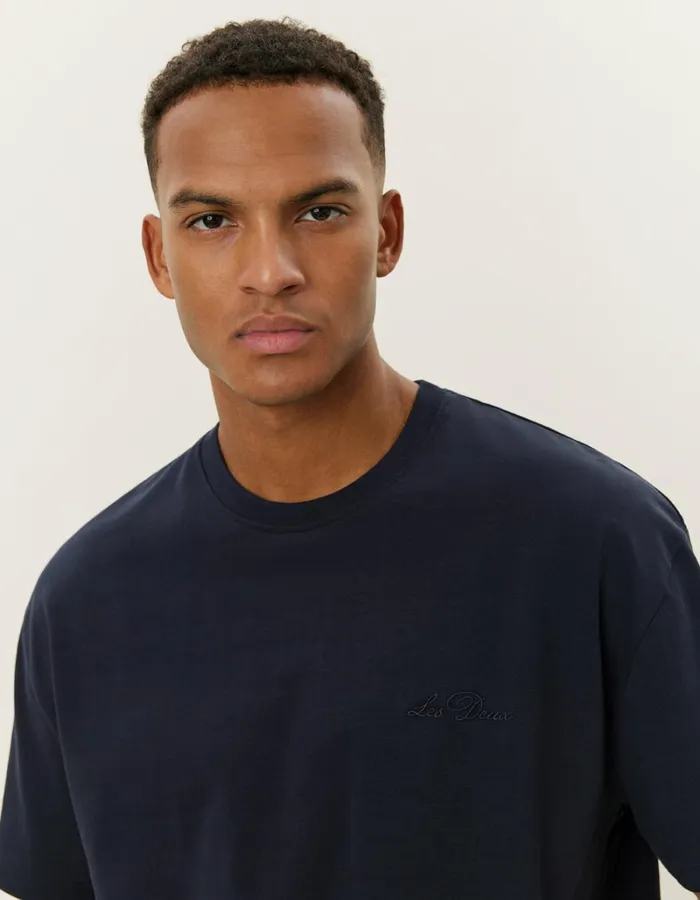Men Les Deux Tshirts Crew TShirt 8211 Dark Navy