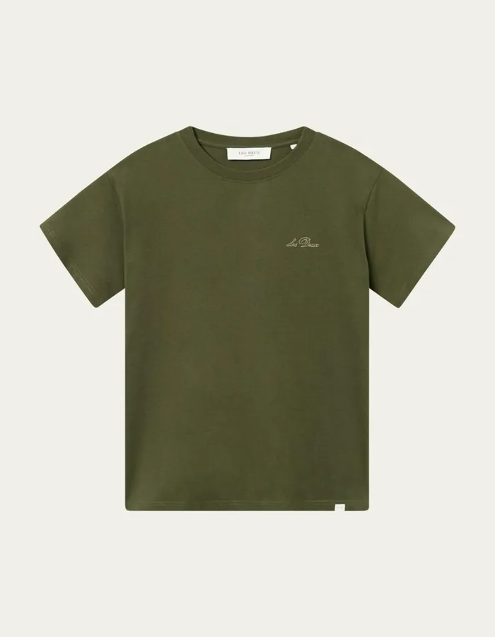Men Les Deux Tshirts Crew TShirt 8211 Forest GreenSurplus Green