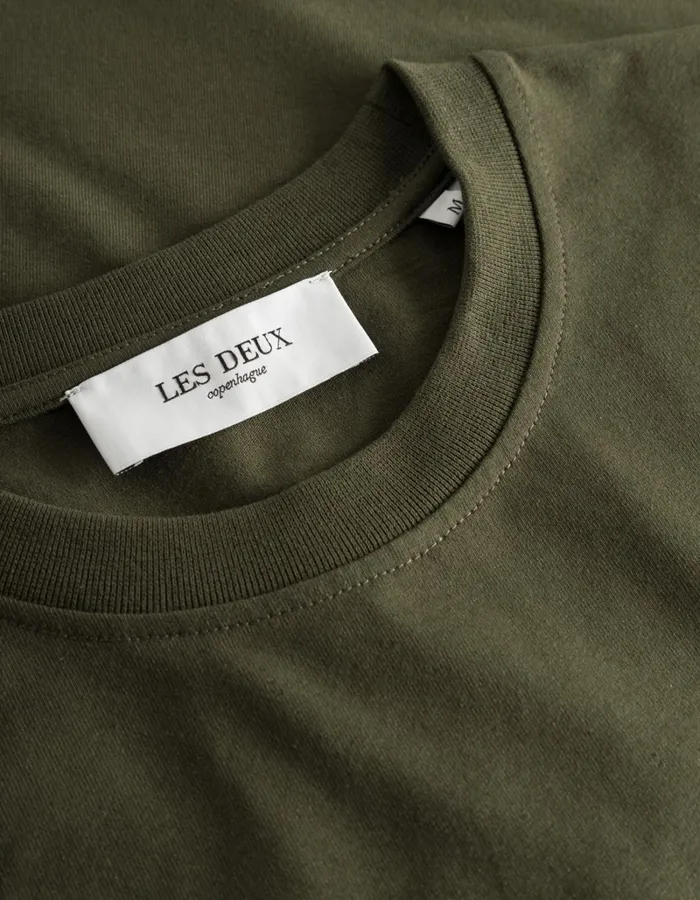 Men Les Deux Tshirts Crew TShirt 8211 Forest GreenSurplus Green