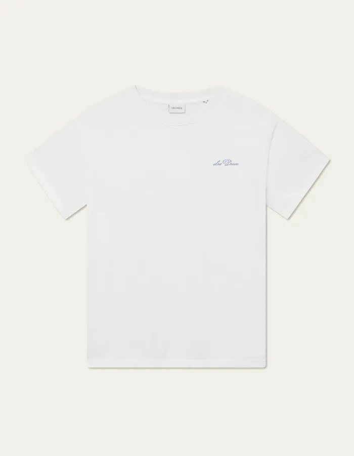 Men Les Deux Tshirts Crew TShirt 8211 WhiteXenon Blue