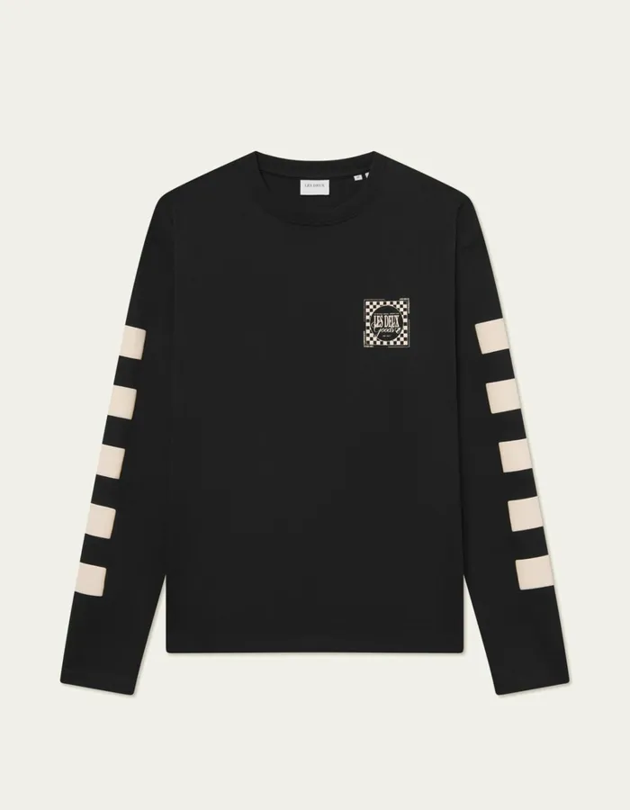 Men Les Deux Tshirts Goods LS TShirts 8211 BlackIvory