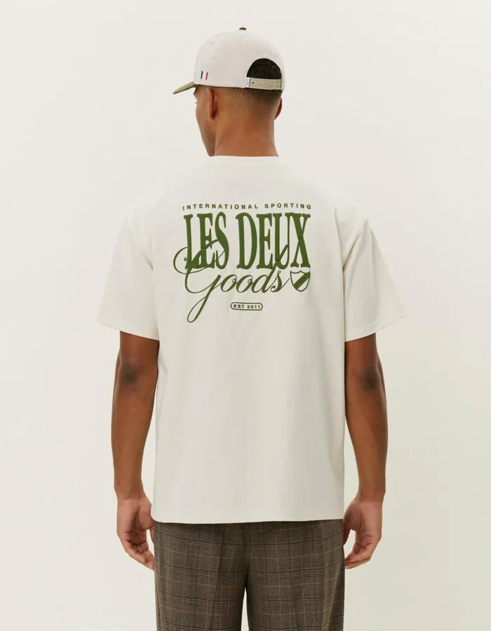 Men Les Deux Tshirts Goods TShirt 8211 IvoryChive Green