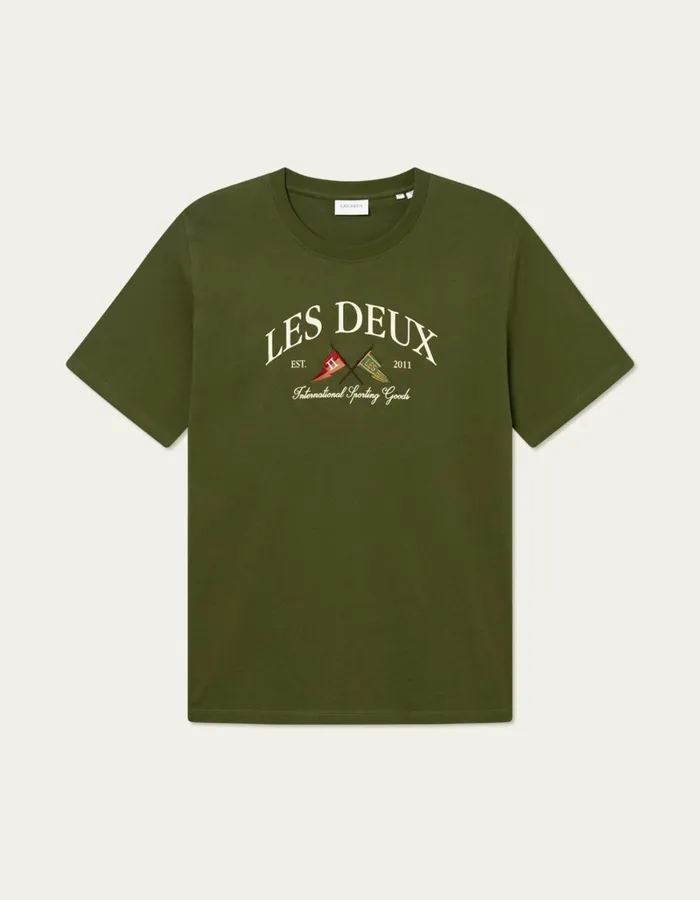 Men Les Deux Tshirts Ivy League TShirt 8211 Chive Green