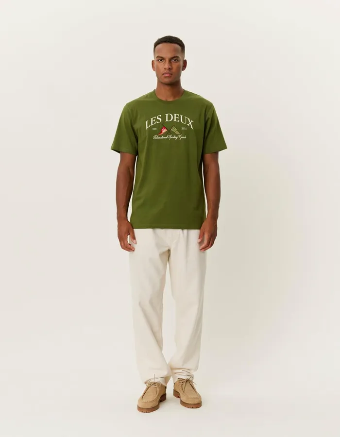 Men Les Deux Tshirts Ivy League TShirt 8211 Chive Green