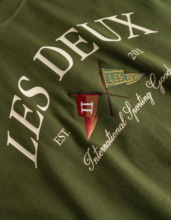 Men Les Deux Tshirts Ivy League TShirt 8211 Chive Green