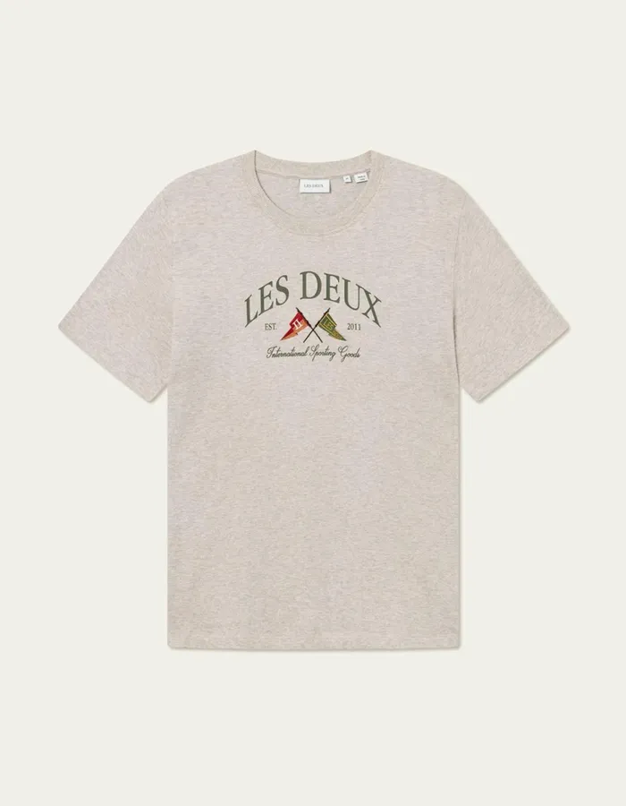Men Les Deux Tshirts Ivy League TShirt 8211 Oatmeal Mlange