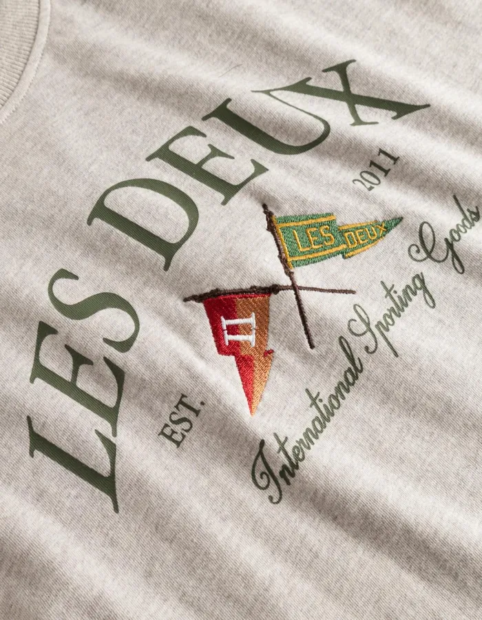 Men Les Deux Tshirts Ivy League TShirt 8211 Oatmeal Mlange