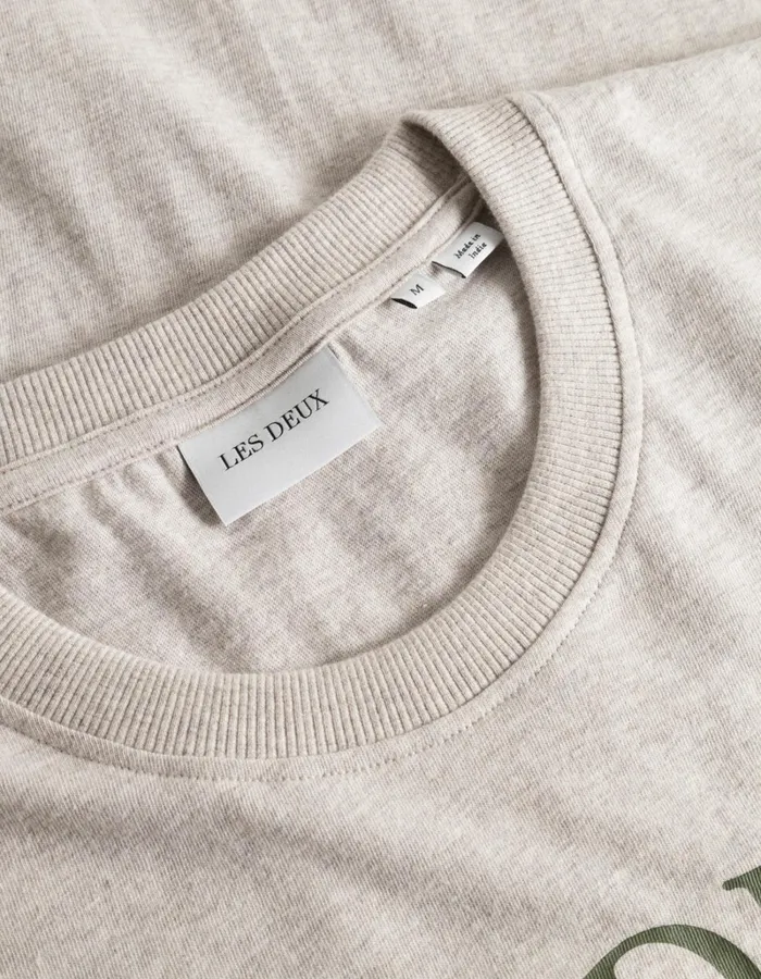 Men Les Deux Tshirts Ivy League TShirt 8211 Oatmeal Mlange