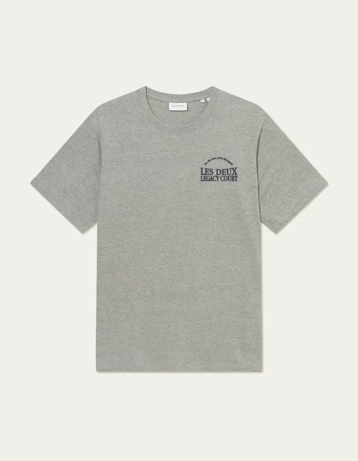 Men Les Deux Tshirts Legacy Court TShirt 8211 Grey Melange