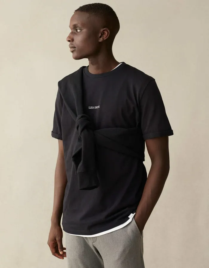 Men Les Deux Tshirts Lens TShirt 8211 BlackWhite
