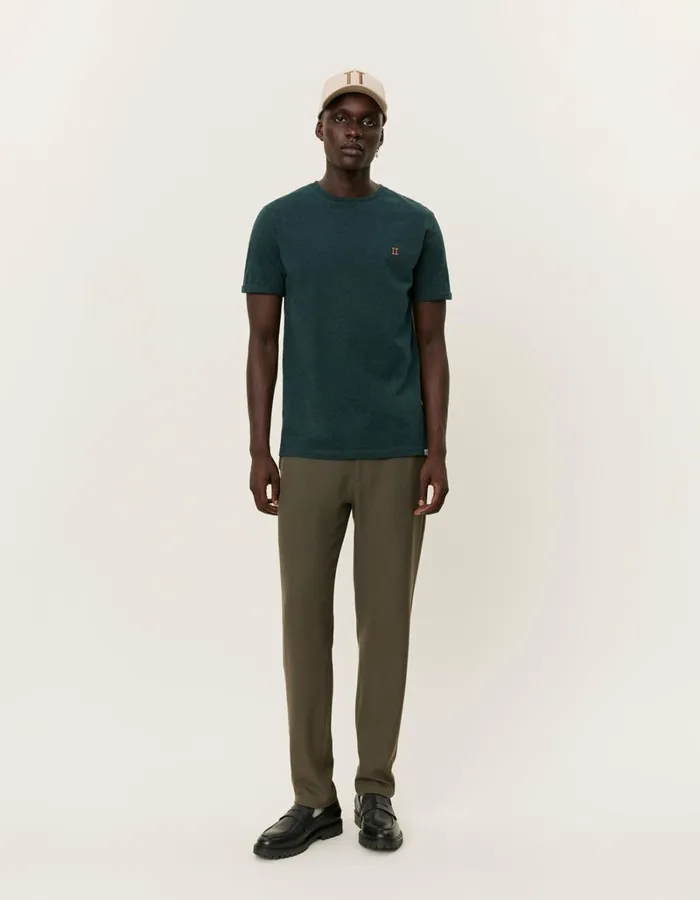 Men Les Deux Tshirts Norregaard TShirt 8211 Seasonal 8211 Pine Green MelangeOrange