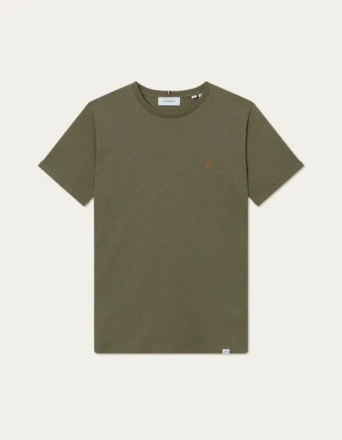 Men Les Deux Tshirts Norregaard TShirt 8211 Seasonal 8211 Surplus Green MelangeOrange