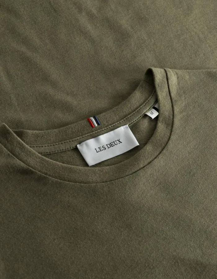Men Les Deux Tshirts Norregaard TShirt 8211 Seasonal 8211 Surplus Green MelangeOrange