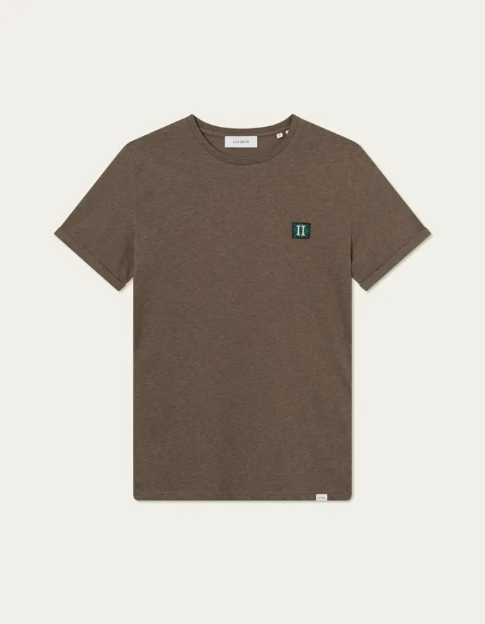Men Les Deux Tshirts Piece 20 TShirt 8211 Mountain Grey MelangePosy Green