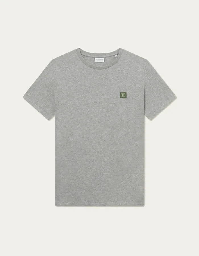 Men Les Deux Tshirts Piece TShirt 8211 Light Grey MelangeChive Green