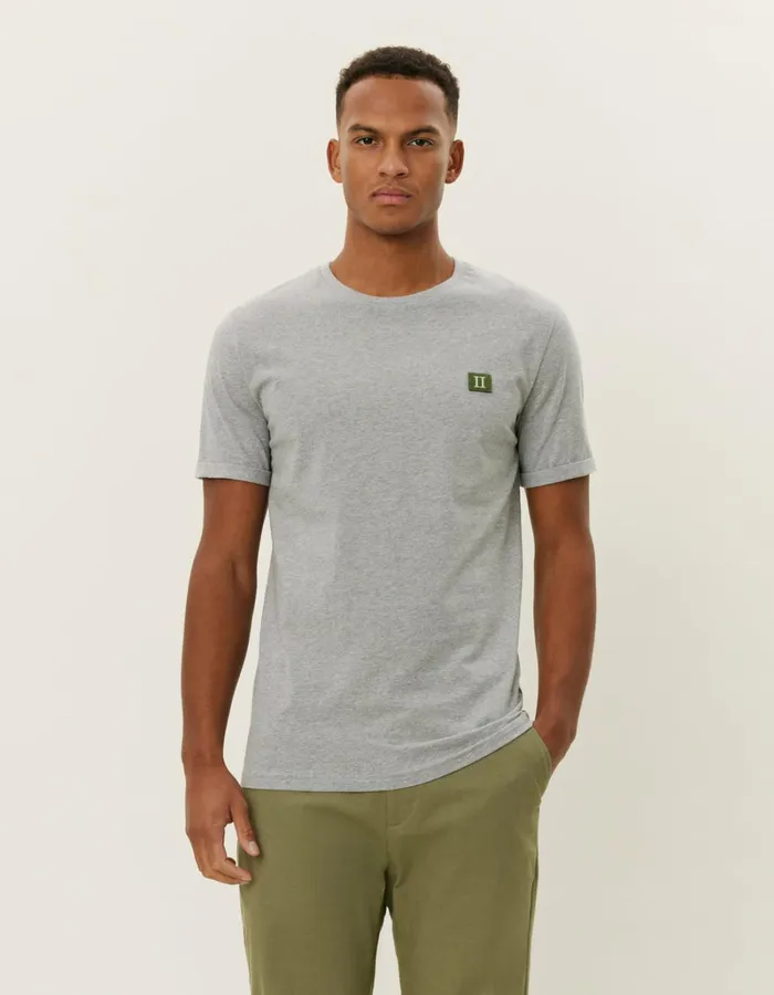 Men Les Deux Tshirts Piece TShirt 8211 Light Grey MelangeChive Green
