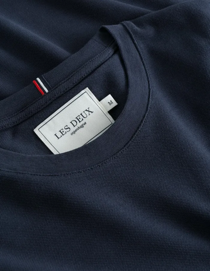 Men Les Deux Tshirts Pique TShirt 8211 Dark Navy