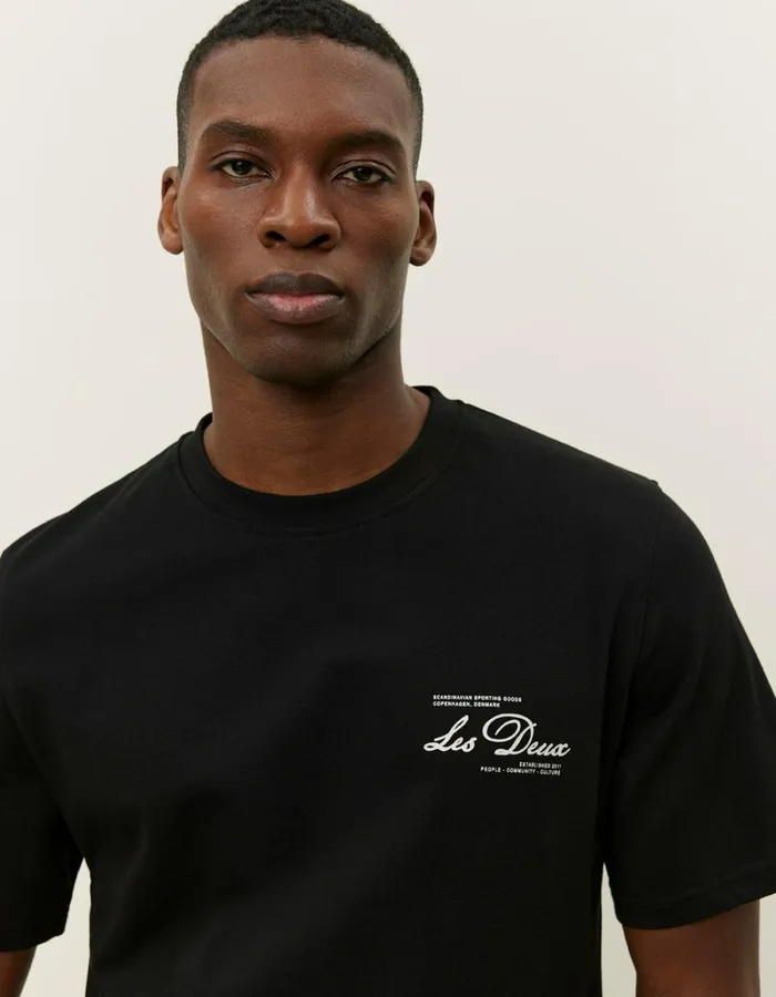 Men Les Deux Tshirts Scandinavian TShirt 8211 BlackIvory