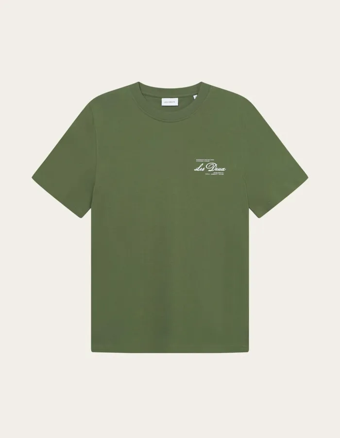 Men Les Deux Tshirts Scandinavian TShirt 8211 Chive GreenWhite