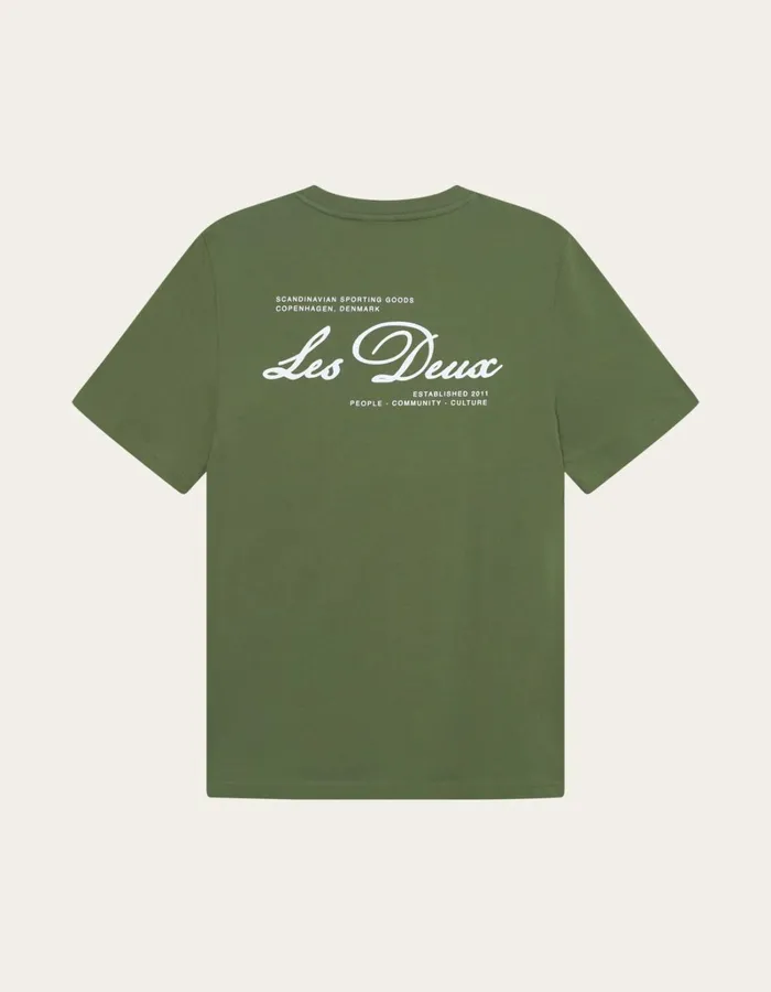 Men Les Deux Tshirts Scandinavian TShirt 8211 Chive GreenWhite
