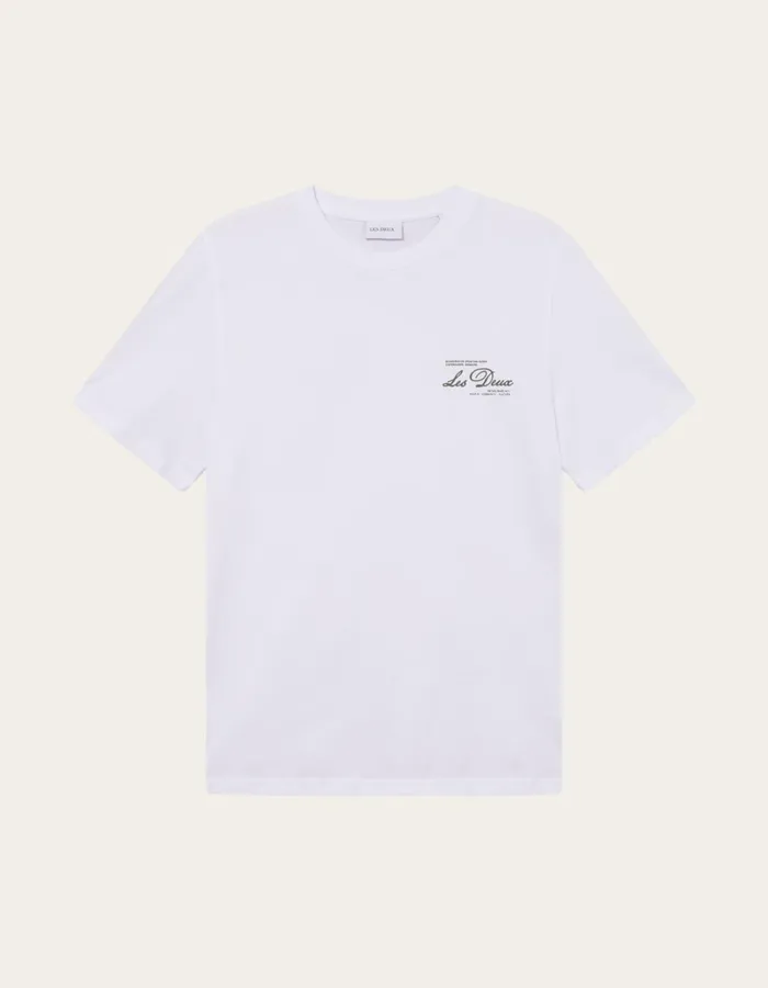 Men Les Deux Tshirts Scandinavian TShirt 8211 WhiteChive Green