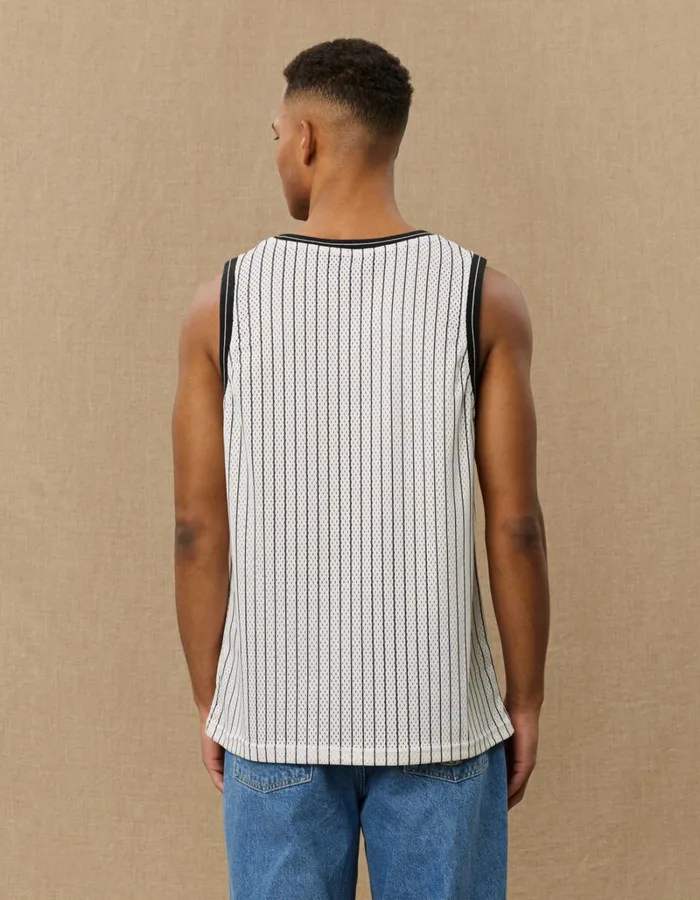 Men Les Deux Tshirts Silas Bulldog Mesh Tank Top 8211 IvoryBlack