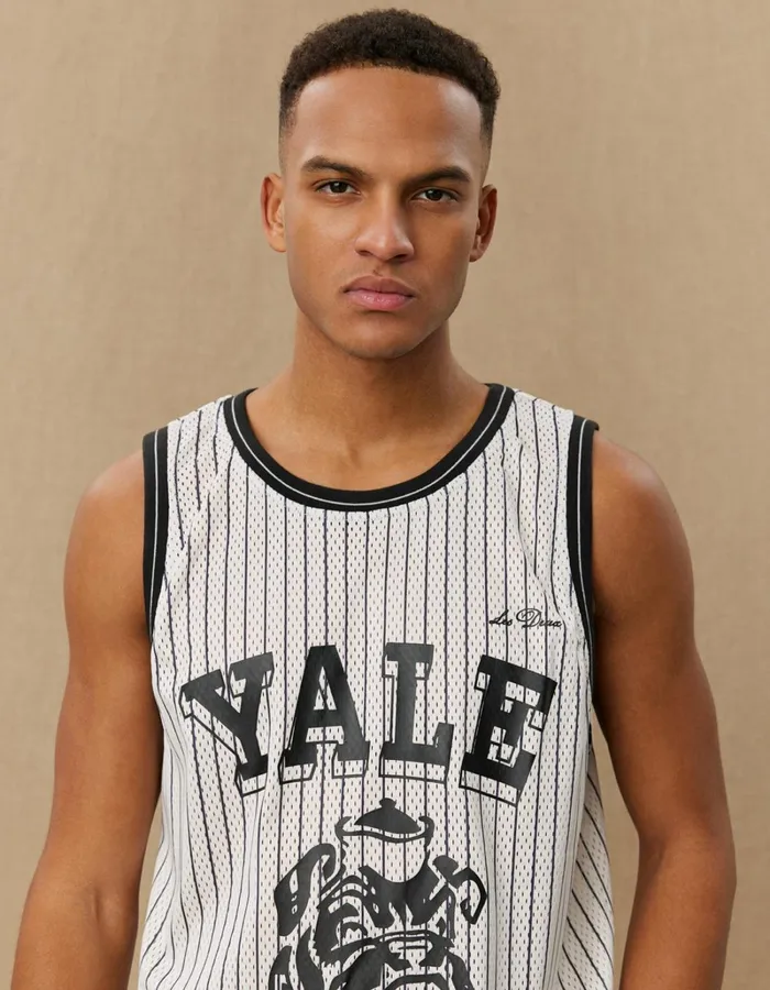 Men Les Deux Tshirts Silas Bulldog Mesh Tank Top 8211 IvoryBlack