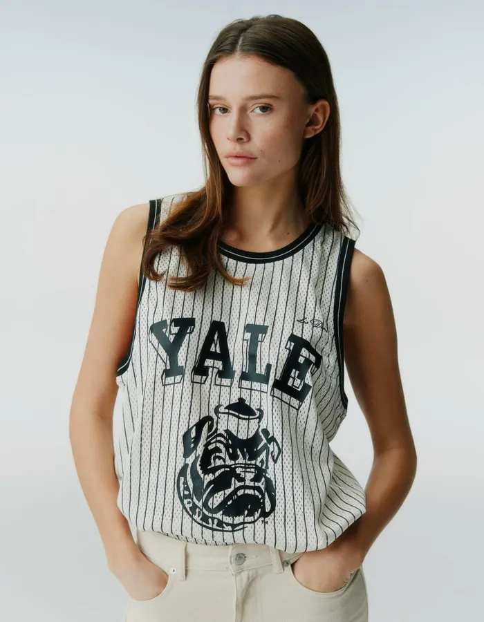 Men Les Deux Tshirts Silas Bulldog Mesh Tank Top 8211 IvoryBlack