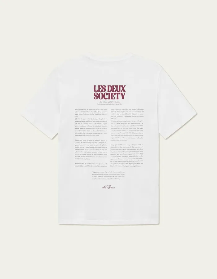 Men Les Deux Tshirts Society TShirt 8211 WhiteBeet Red