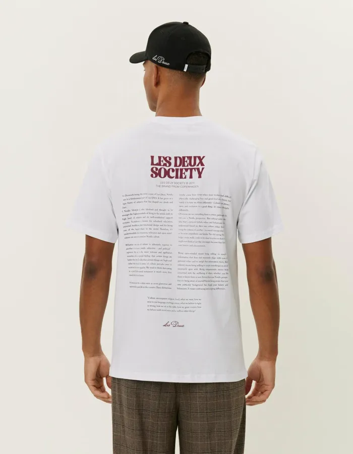 Men Les Deux Tshirts Society TShirt 8211 WhiteBeet Red