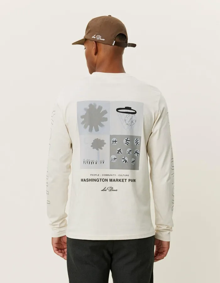 Men Les Deux Tshirts Tribeca LS TShirt 8211 Ivory