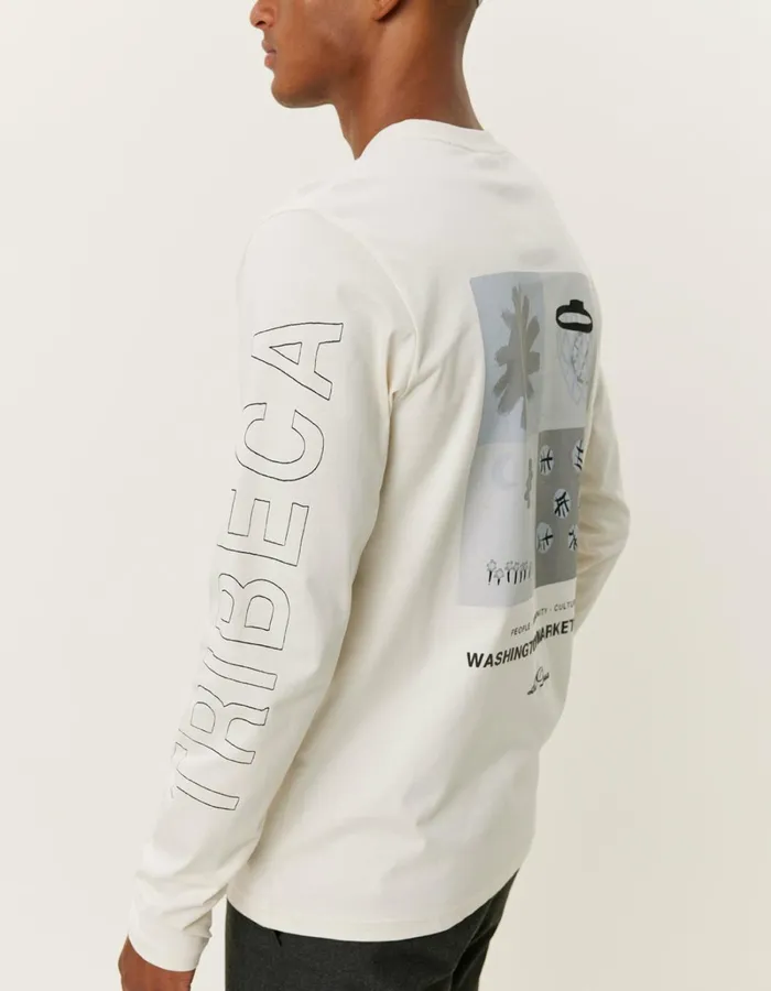 Men Les Deux Tshirts Tribeca LS TShirt 8211 Ivory