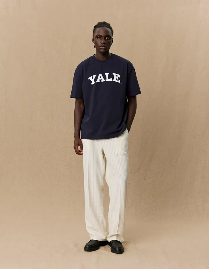 Men Les Deux Tshirts Yale Logo TShirt 8211 Dark Navy
