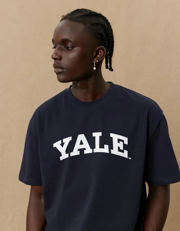 Men Les Deux Tshirts Yale Logo TShirt 8211 Dark Navy