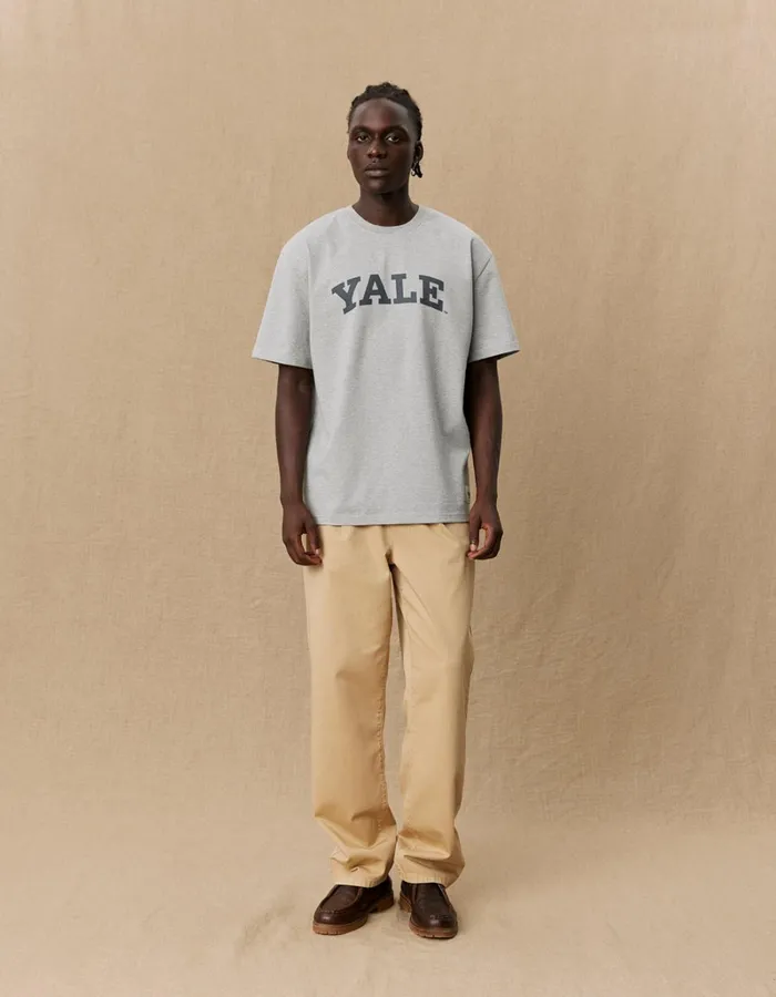 Men Les Deux Tshirts Yale Logo TShirt 8211 Light Grey Melange