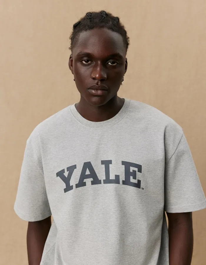 Men Les Deux Tshirts Yale Logo TShirt 8211 Light Grey Melange